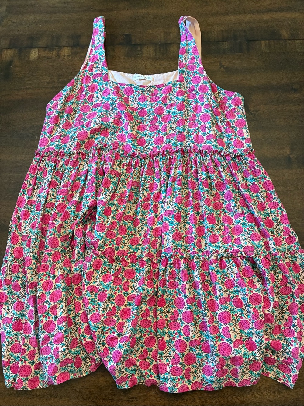 Natural Life Dress XL Floral Pink Sleeveless Mini Tiered